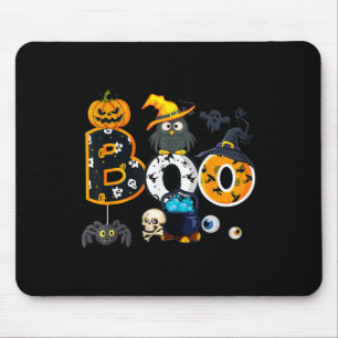 Alfombrilla De Ratón Halloween Boo Owl Con Gorra De Brujas Spiders Chic