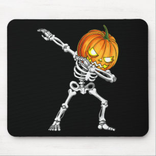 Alfombrilla De Ratón Halloween Boys Dabbing Skeleton Scary Pumpkin Jack