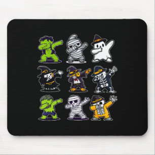 Alfombrilla De Ratón Halloween Boys Skeleton Zombie Scary Pumpkin Mummy