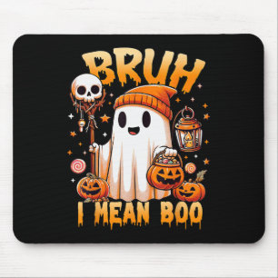 Alfombrilla De Ratón Halloween Bruh Ghost Boo Skull Trampa O Tr