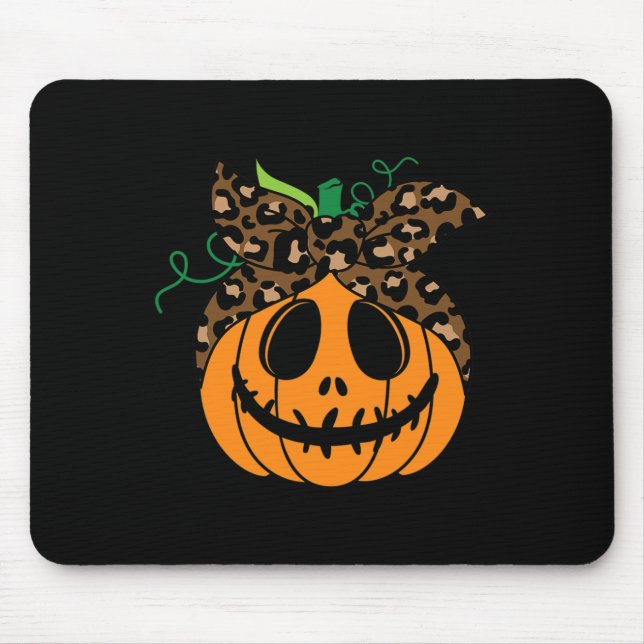 Alfombrilla De Ratón Halloween Cae Cuidada Y Calabaza Divertida (Frente)