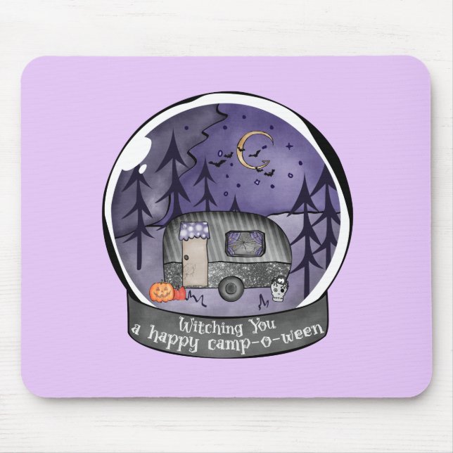 Alfombrilla De Ratón Halloween Camper in a Snowball (Frente)