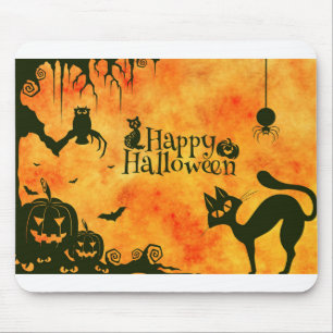 Alfombrilla De Ratón Halloween Cat Scary Surreal The Atmosphere