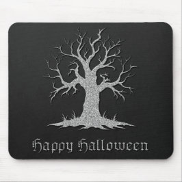 Alfombrilla De Ratón Halloween con árbol plateado
