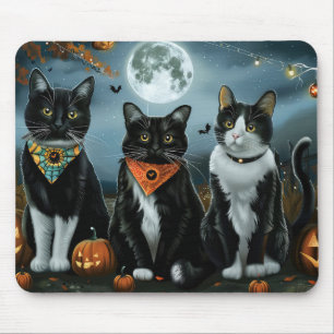 Alfombrilla De Ratón Halloween con gatos de Tuxedo