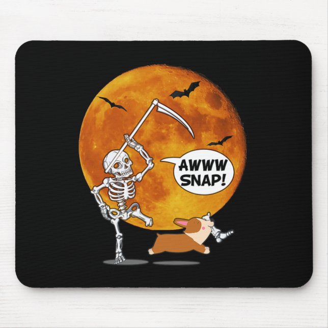 Alfombrilla De Ratón Halloween Corgi Reaper Scythe (Frente)