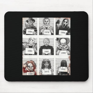 Alfombrilla De Ratón Halloween Creepé Legends Asesino Mugshots Fa de ho