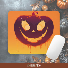 Alfombrilla De Ratón Halloween Creepy Pumpkin Face Mousepad