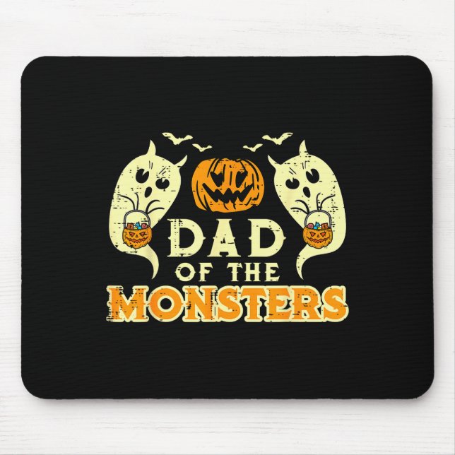 Alfombrilla De Ratón Halloween Dad Of Monsters Funny Family Costume Pap (Frente)