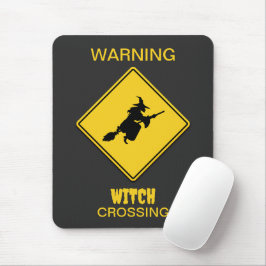 Alfombrilla De Ratón Halloween de advertencia de bruja