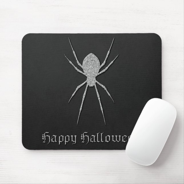 Alfombrilla De Ratón Halloween de araña plateada (Con ratón)