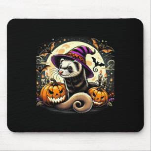 Alfombrilla De Ratón Halloween de brujas ferret - Arte de murciélagos d