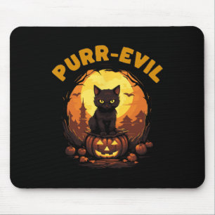 Alfombrilla De Ratón Halloween de gatos perversos y perversos