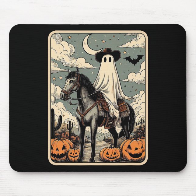 Alfombrilla De Ratón Halloween de la tarjeta Tarot de Fantasma Caballo  (Frente)