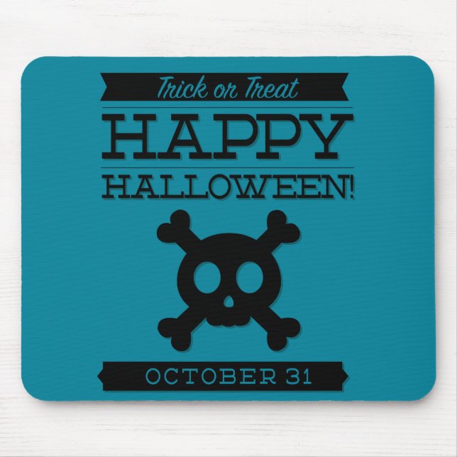 Alfombrilla De Ratón Halloween de retro tipográfico (Frente)