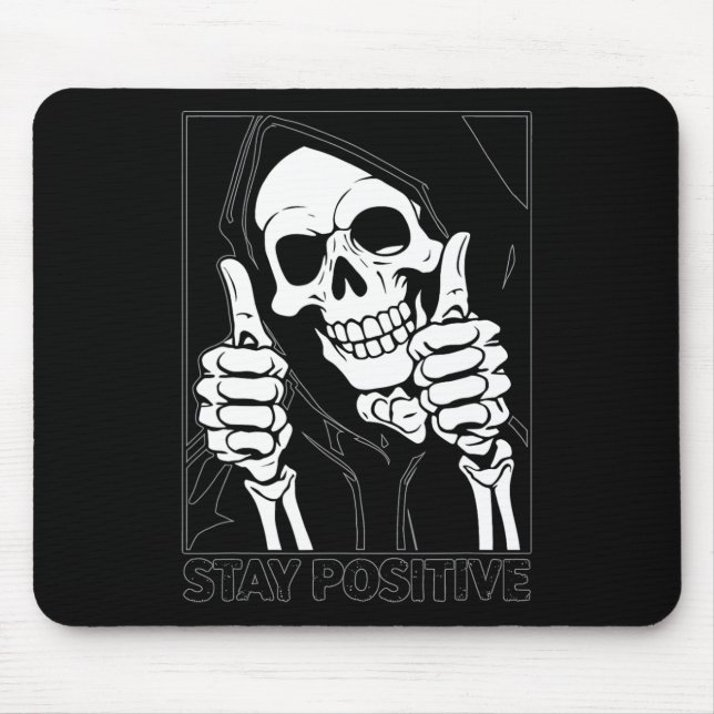 Alfombrilla De Ratón Halloween de Stay Positive Skeleton Grim Reaper (Frente)