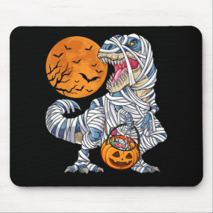 Alfombrilla De Ratón Halloween Dinosaur T rex Mummy Pumpkin
