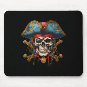 Alfombrilla De Ratón Halloween - Disfraces de pirata Skull - Halloween 
