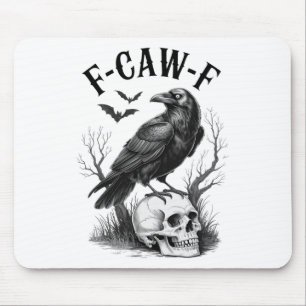 Alfombrilla De Ratón Halloween F Caw F Black Bird F-caw-f Crow Women Me