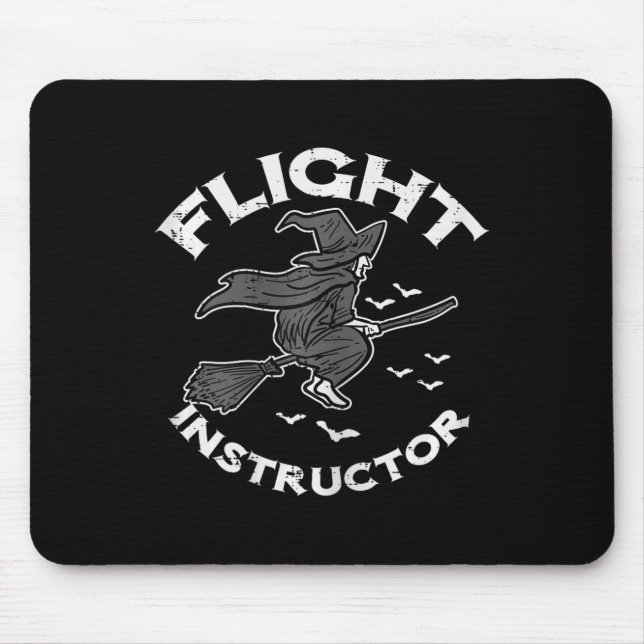 Alfombrilla De Ratón Halloween Flight Instructor Witch Funny Costume Wo (Frente)