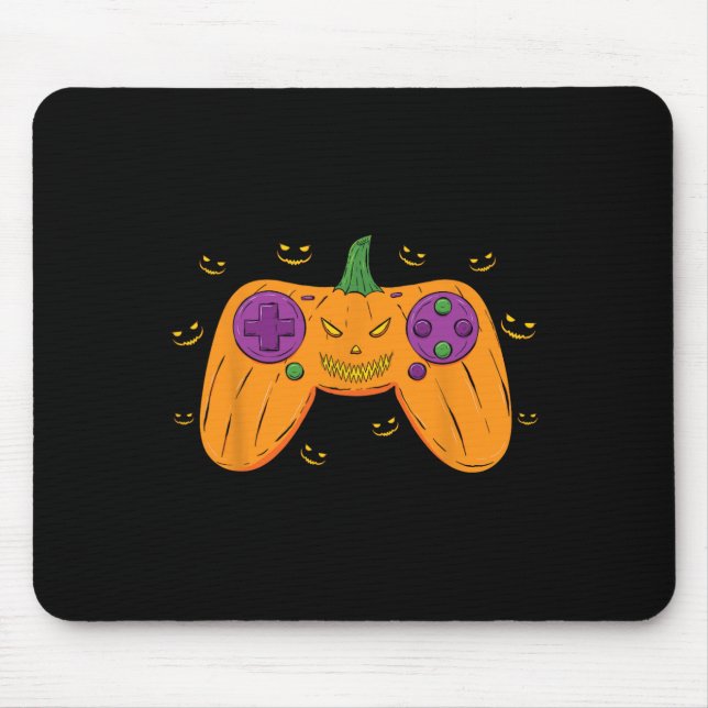 Alfombrilla De Ratón Halloween Gamer disstume calabaza temerosa hombres (Frente)