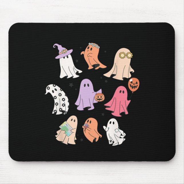 Alfombrilla De Ratón Halloween Ghost Friends Halloween AAC SLP Speech (Frente)