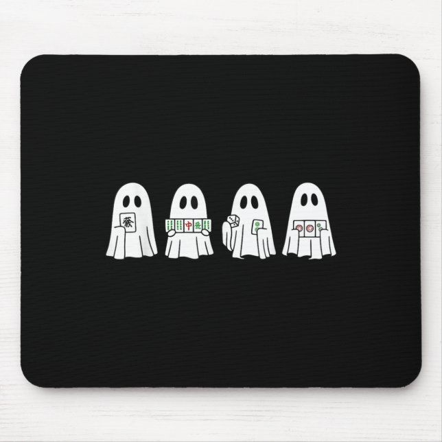 Alfombrilla De Ratón Halloween Ghost Playing Mahjong Soky Season Game D (Frente)