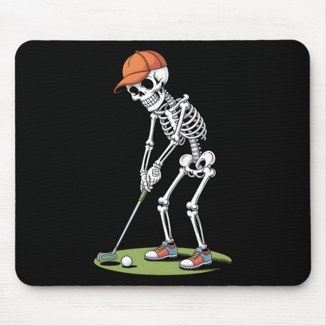 Alfombrilla De Ratón Halloween Golf Player Skeleton Golf Funny M (Frente)