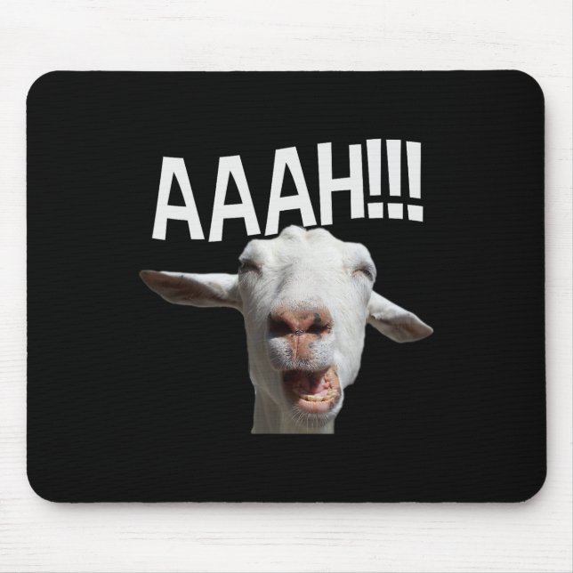 Alfombrilla De Ratón ¡¡¡Halloween gritando Goat Aaah!!! Fun Crazy Gor P (Frente)