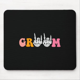 Alfombrilla De Ratón Halloween Groom Bride Skeleton Boda Bachel