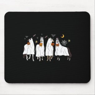 Alfombrilla De Ratón Halloween Horse Ghost Boo Ropa De Calabaza Para Ho