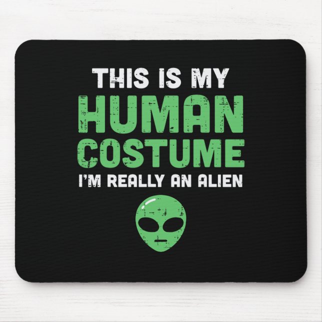 Alfombrilla De Ratón Halloween Human Costume Im Alien Funny Hombres Muj (Frente)