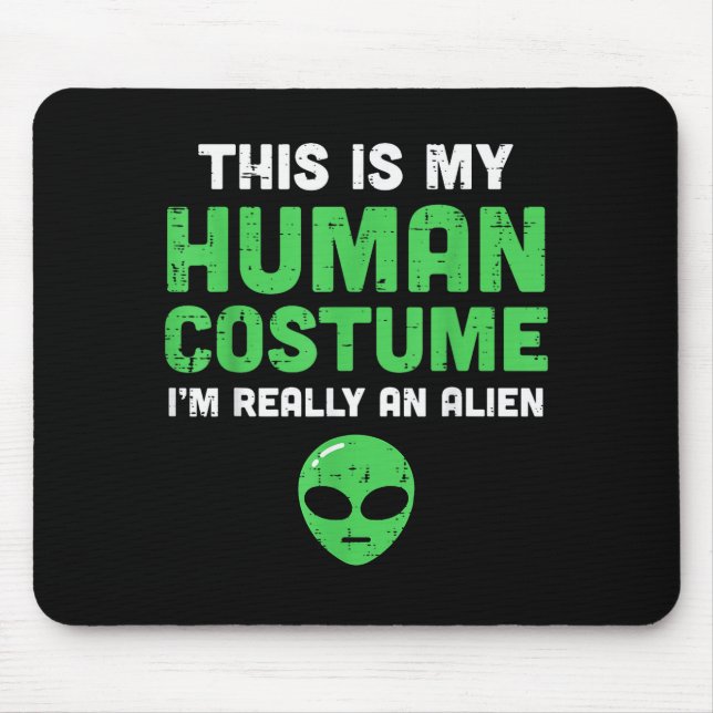 Alfombrilla De Ratón Halloween Human Costume Im Alien Funny Men Women K (Frente)