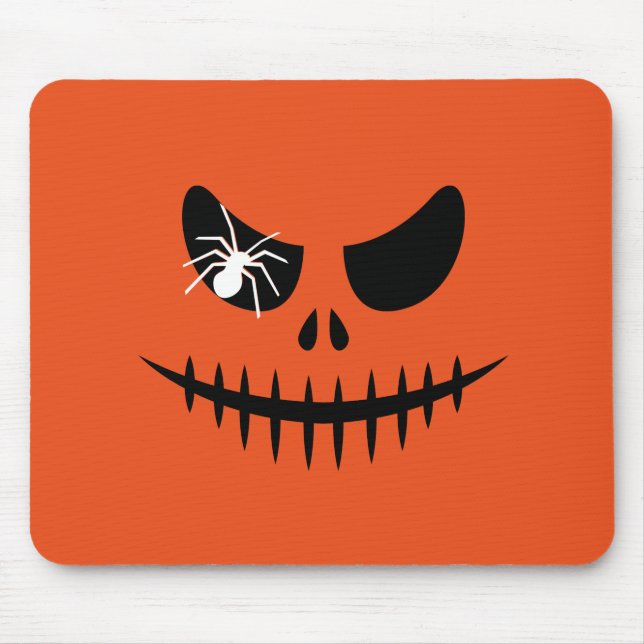 Alfombrilla De Ratón Halloween Jack O Lantern Calabaza de bofetadas (Frente)