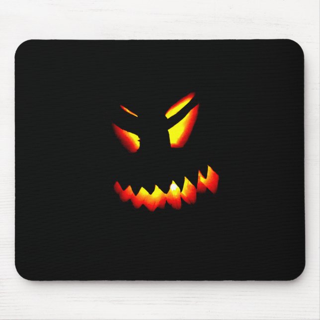 Alfombrilla De Ratón Halloween Jack-O-Lantern Face Mousepad (Frente)