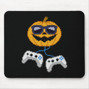 Alfombrilla De Ratón Halloween Jack O Lantern Pixelated Gaming Gamer Bo