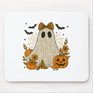 Alfombrilla De Ratón Halloween Lace Ghost Coquette Flower Bow Floral Sp