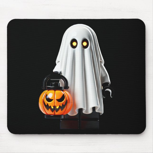 Alfombrilla De Ratón Halloween Master Builder Ghost Kids Building Block (Frente)