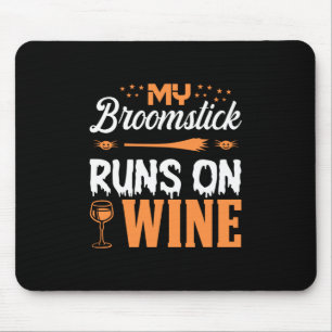 Alfombrilla De Ratón Halloween Mi Broomstick Corre En El Cumpleaños Del