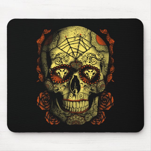 Alfombrilla De Ratón Halloween Mojo Mojo Mojo Azúcar Skull (Frente)