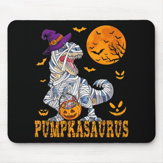 Alfombrilla De Ratón Halloween Monster Truck Mummy Dinosaur Pumpkin Tod (Frente)