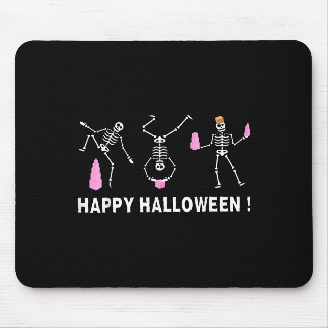Alfombrilla De Ratón Halloween Montessori Teacher Skeleton Dancing Educ (Frente)