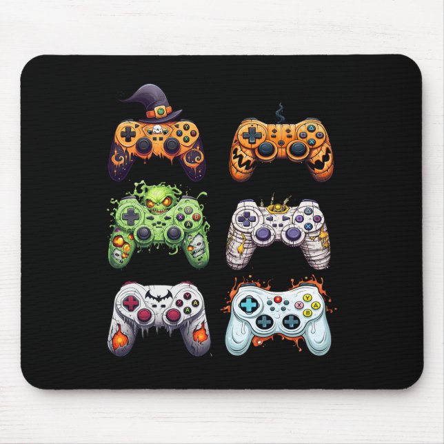 Alfombrilla De Ratón Halloween Mummy Zombie Gaming Controllers Vampiro (Frente)