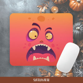 Alfombrilla De Ratón Halloween Orange Shocked Monster Mousepad