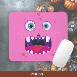 Alfombrilla De Ratón Halloween Pink Happy Monster Mousepad