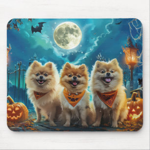 Alfombrilla De Ratón Halloween Pomeranian Spooky