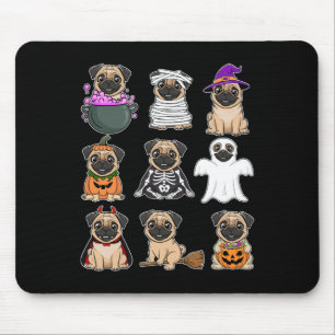 Alfombrilla De Ratón Halloween Pug Costume Spookme Ghost Pumpkin Pug Ha