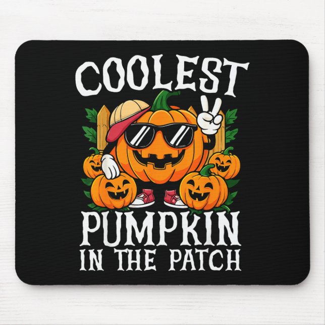 Alfombrilla De Ratón Halloween Shirt Boys Girls Kids Coolest Pumpkin In (Frente)