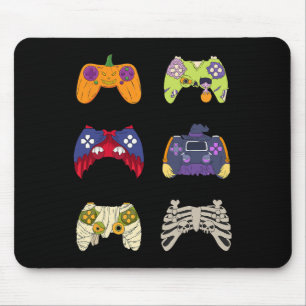 Alfombrilla De Ratón Halloween Shirt Skeleton Zombie Gaming Controllers