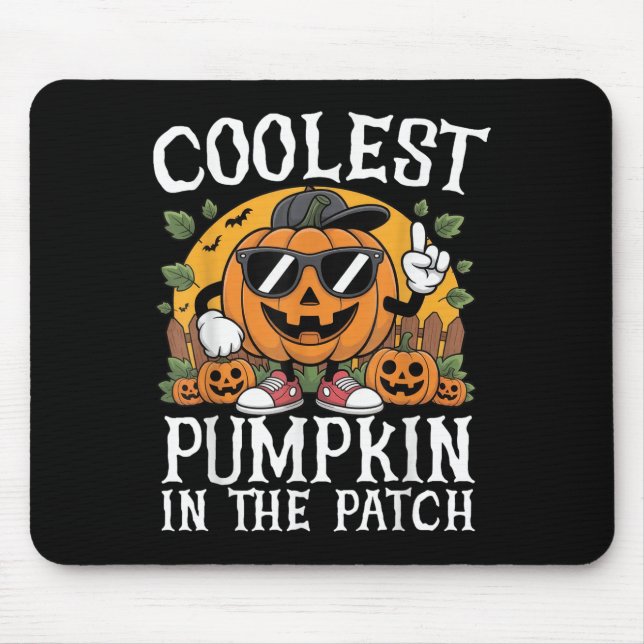 Alfombrilla De Ratón Halloween Shirts Boys And Kids Coolest Pumpkin In  (Frente)